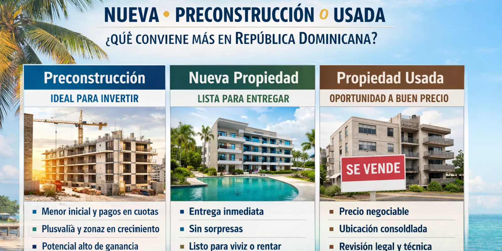 Propiedades en República Dominicana: ¿Nueva, Usada o Preconstrucción?